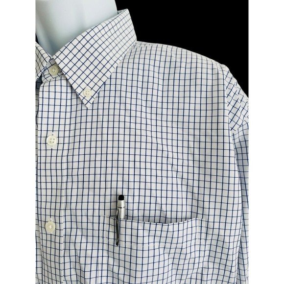 L.L.Bean Other - L L Bean Men Shirt XL Tall White Gray Check Pocket Traditional Fit Button 275570